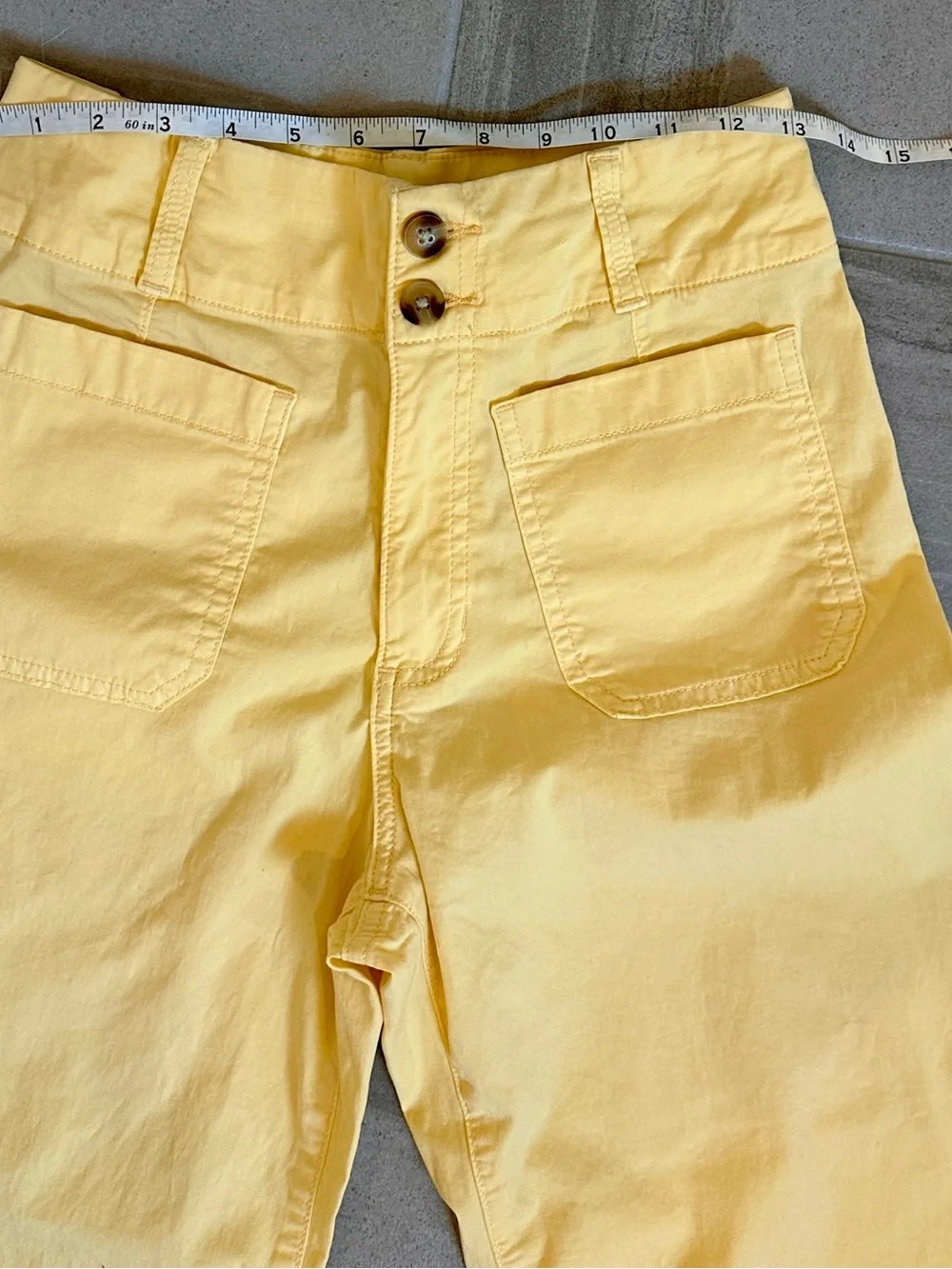NWOT Sz 2 LC Lauren Conrad Butter Yellow Wide-Leg Cotton Pants - Picture 2 of 7